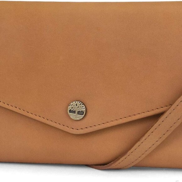 Women's RFID Leather Crossbody Wallet Phone Bag with Detachable Crossbody Strap